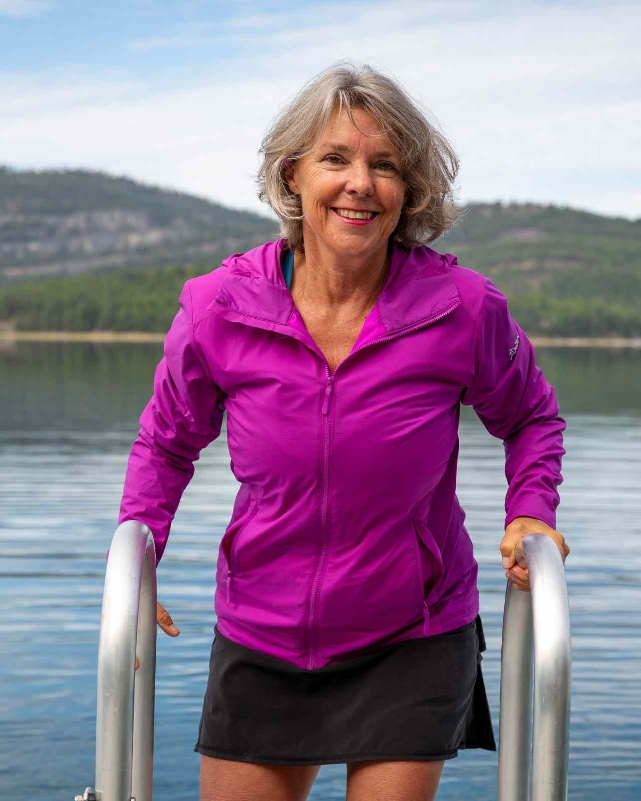 Susan Purvis at her lake home in montana