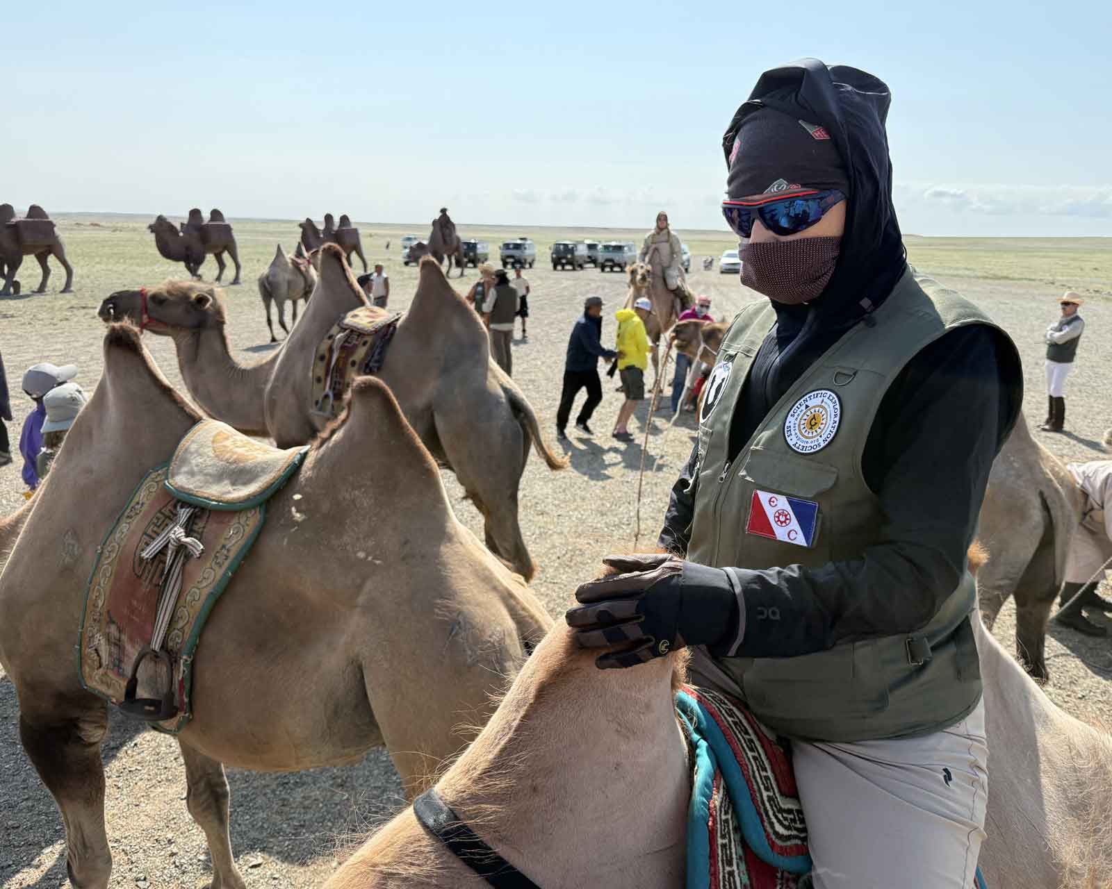 Susan-Purvis-with-Explorers-Club-Riding-Camels